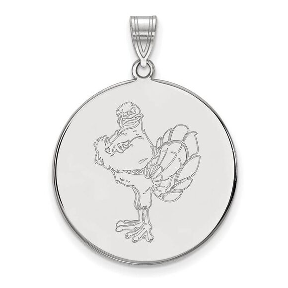 14k White Gold Virginia Tech XL Mascot Logo Disc Pendant